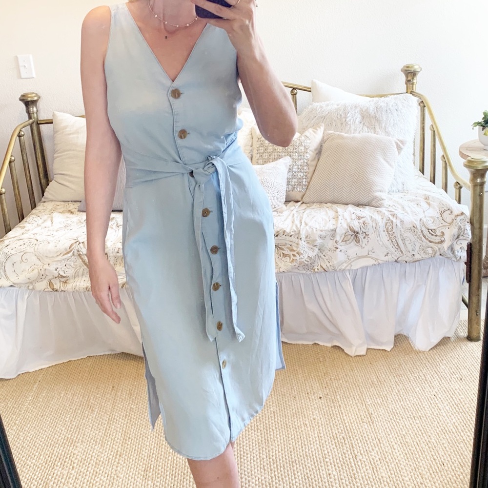LAST Blue V Neck Summer Breeze Dress